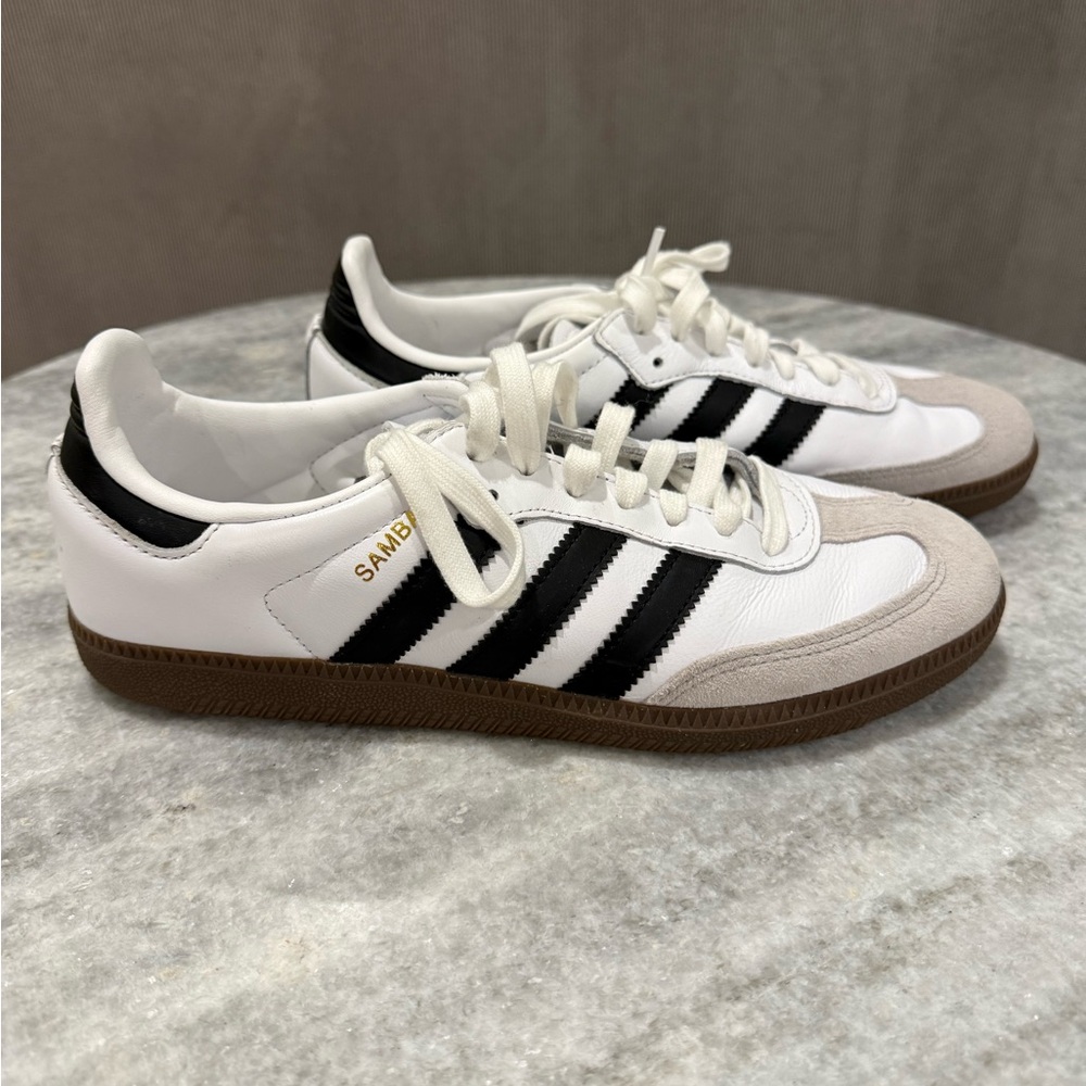 Adidas Women's White and Black Samba Shoes